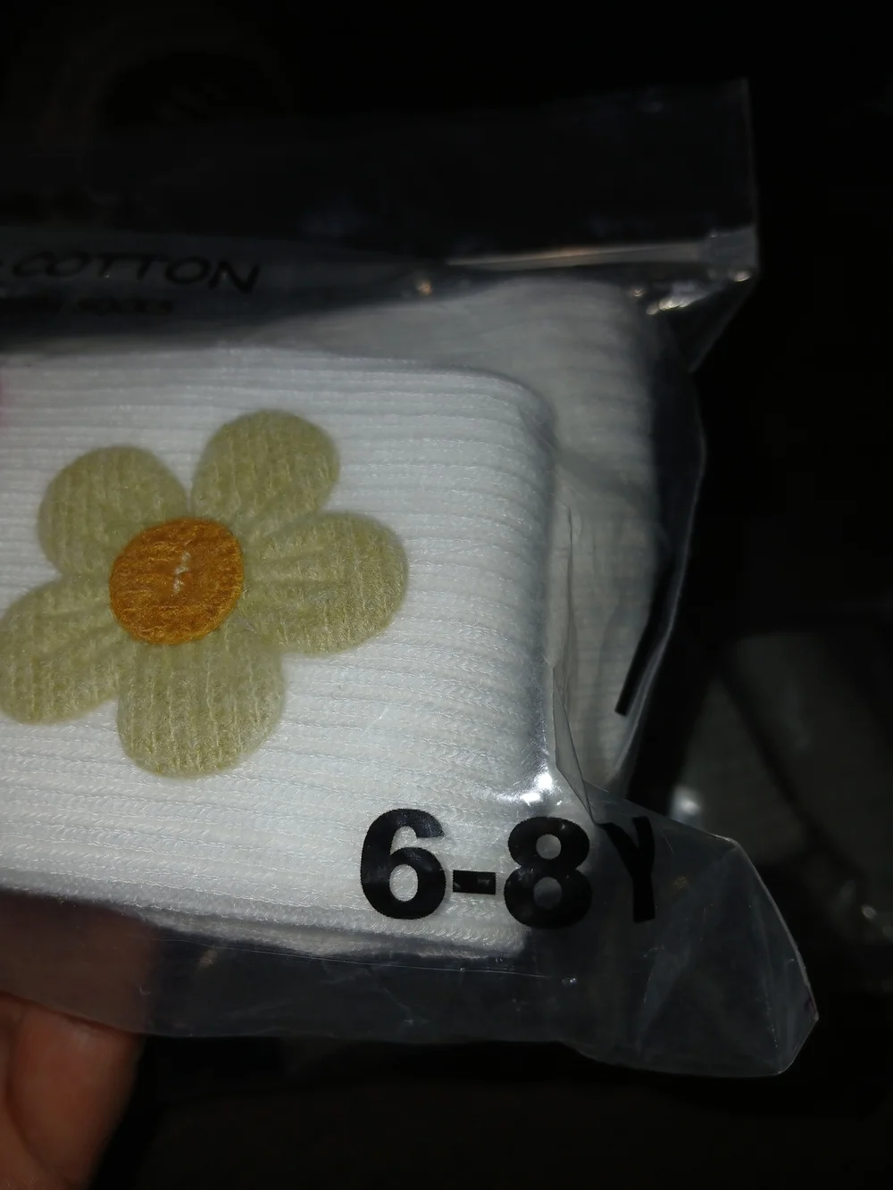 Happy Cotton Girls Tights With Flower Applique